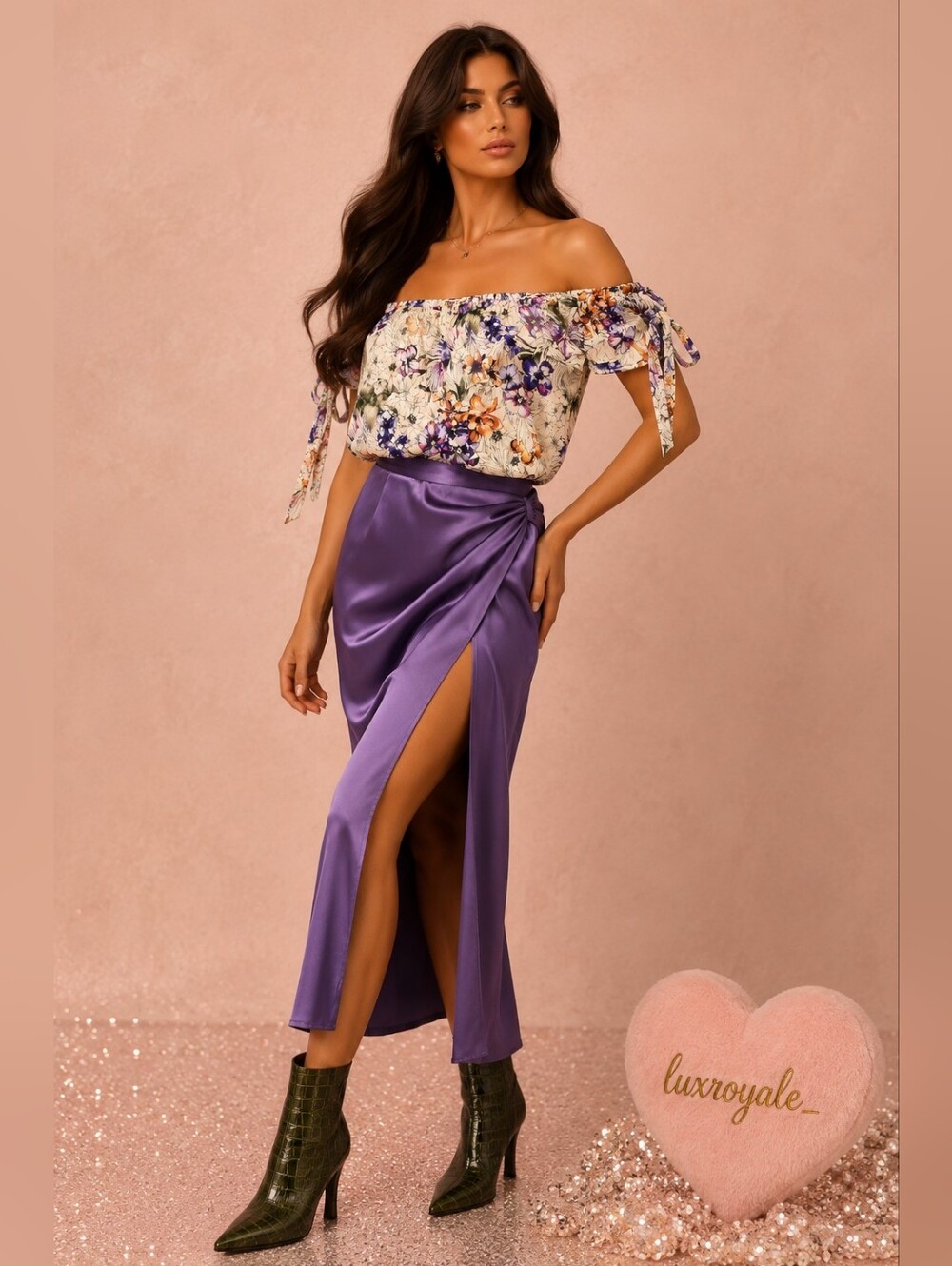 Gypsies & Moondust Off Shoulder Floral Blouse Women's Medium White Purple Orange